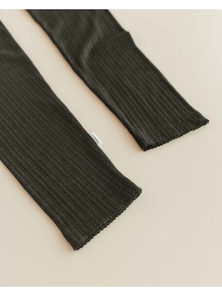 Unaduna Women's Leggings rib wool/silk- wakame