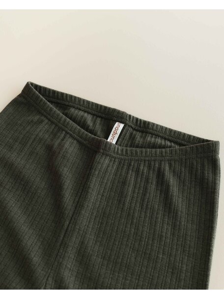 Unaduna Women's Leggings rib wool/silk- wakame