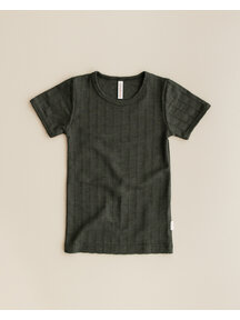 Unaduna Kids Shirt short rib wool/silk - wakame