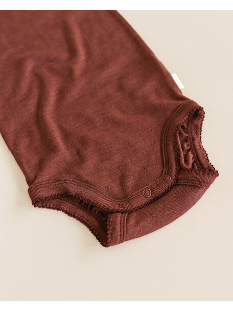 Unaduna Sleeveless romper pointelle wool/silk - henna dune