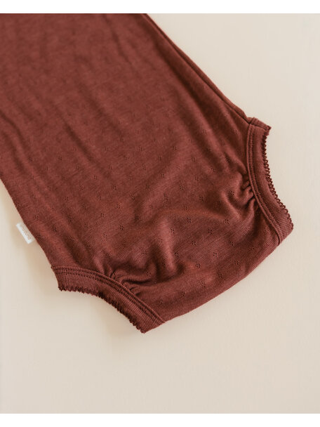 Unaduna Summer romper pointelle wool/silk - henna dune