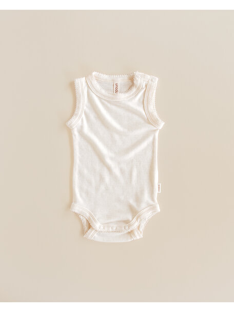 Unaduna Sleeveless romper pointelle wool/silk - munkki
