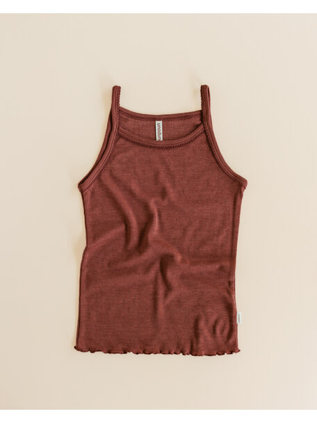 Unaduna Summer children's shirt pointelle wool/silk - henna dune