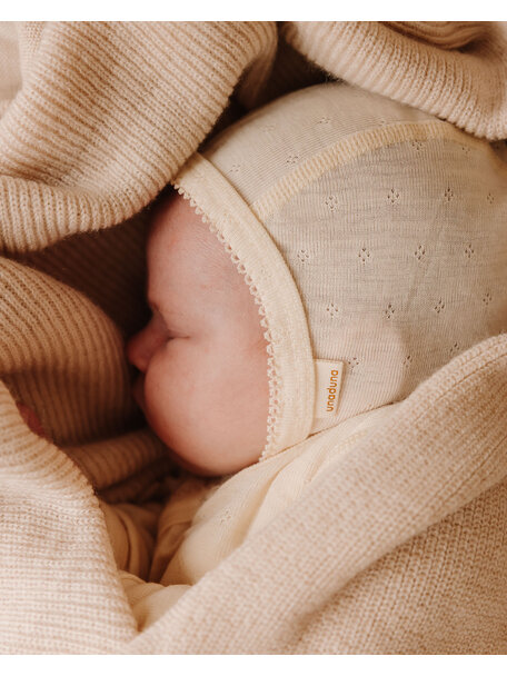 Unaduna Baby bonnet pointelle wool/silk - munkki