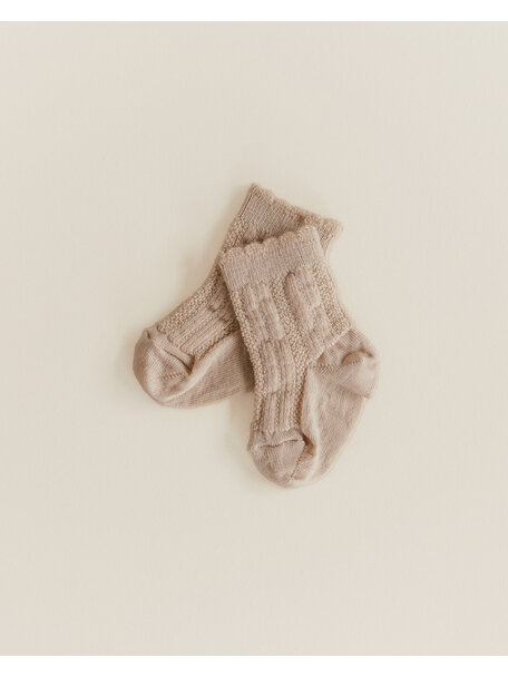 Unaduna Ajour baby socks made of wool - maca