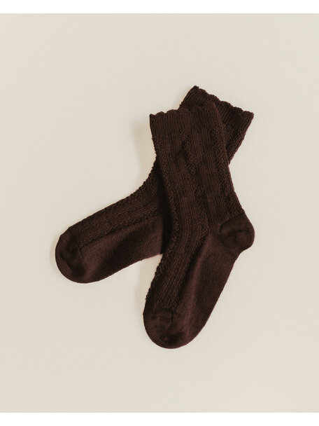 Unaduna Ajour children's socks made of wool - kladdkaka