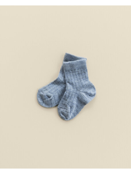 Unaduna Woolen rib baby socks - nila
