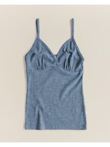 Unaduna Chemise of wool rib - nila