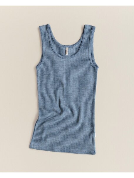 Unaduna Singlet of wool rib - nila
