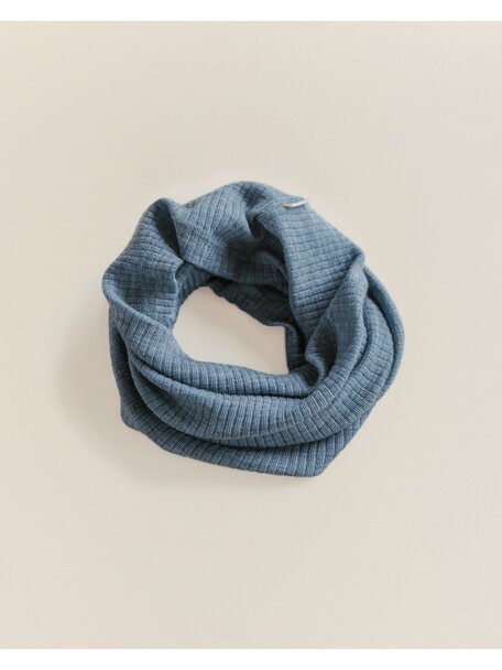 Unaduna Loop scarf of wool rib - nila