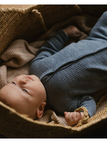 Unaduna Jumpsuit of wool 2 in 1 feet rib - nila