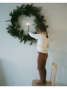 Unaduna Ribbed children's tights - henna dune