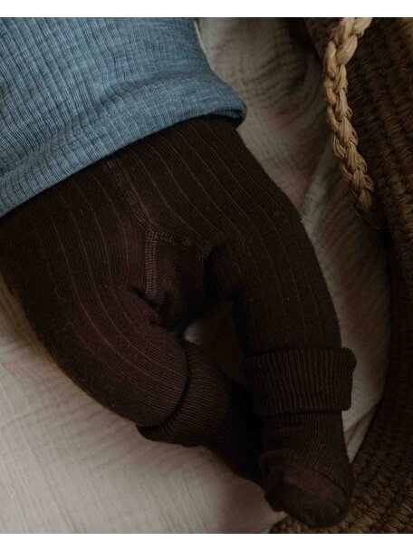 Unaduna Tiny rib baby socks made of wool - kladdkaka