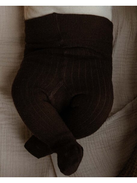 Unaduna Ribbed baby tights - kladdkaka
