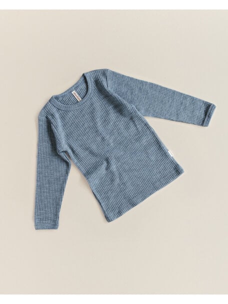Unaduna Kids longsleeve of  wool rib - nila