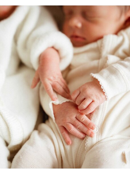 Unaduna Onesie pointelle 2 in 1 feet wool/silk - munkki