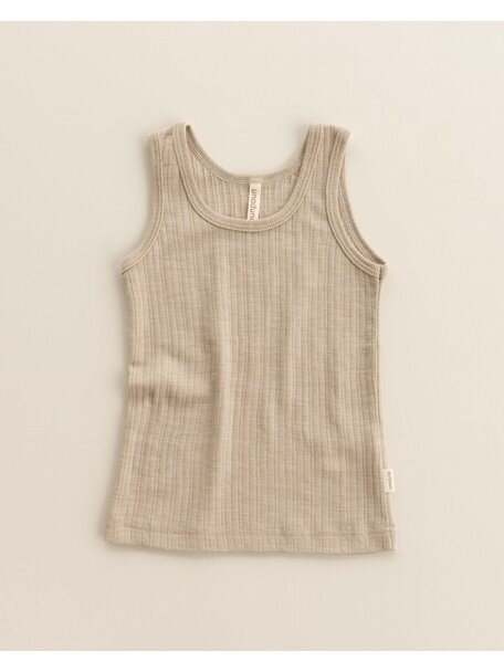 Unaduna Kids undershirt rib wool/silk - maca