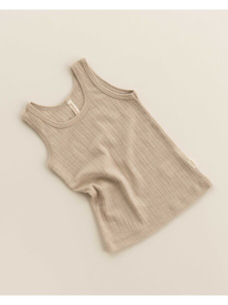 Unaduna Kids undershirt rib wool/silk - maca