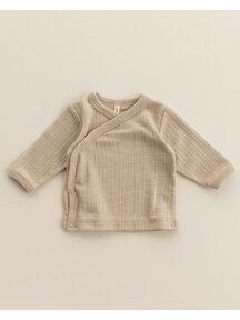 Unaduna Baby wrap-around shirt rib wool/silk - maca
