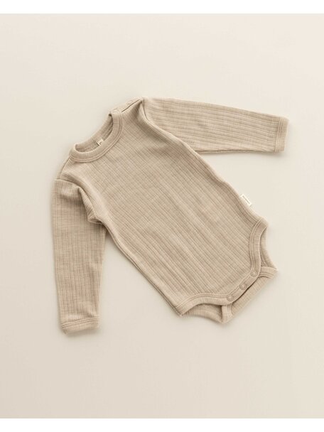 Unaduna  Body longsleeves rib wool/silk - maca