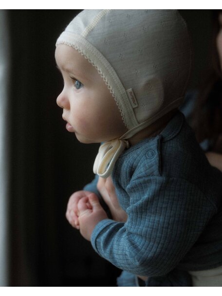 Unaduna Baby bonnet pointelle wool/silk - munkki