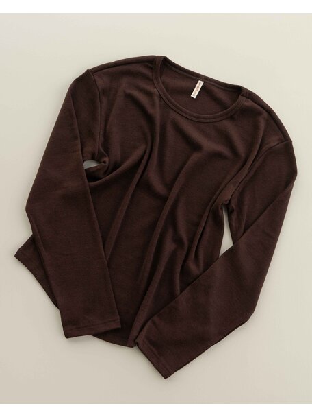 Unaduna Relaxed-fit longsleeve Mari rib pattern wool - kladdkaka