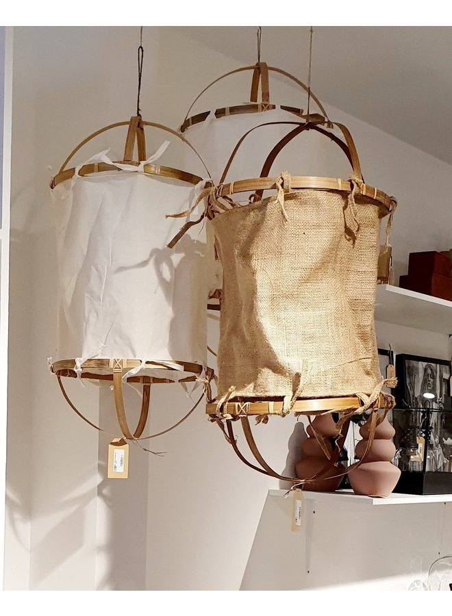 Lampion bamboe met doek Bali