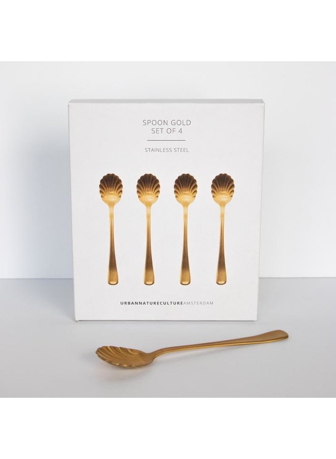 Urban Nature Culture Good Morning Spoon Gold, set of 4 in gift pack