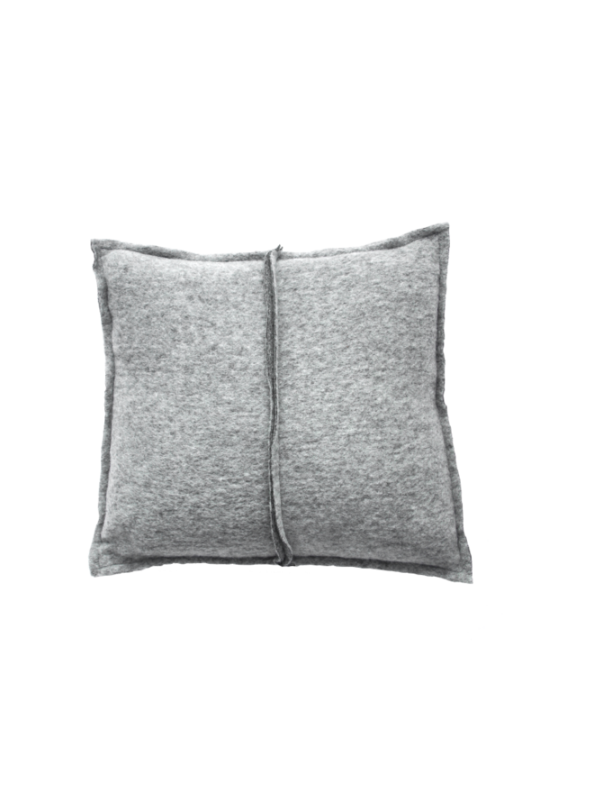 Kussen wol licht grijs vierkant