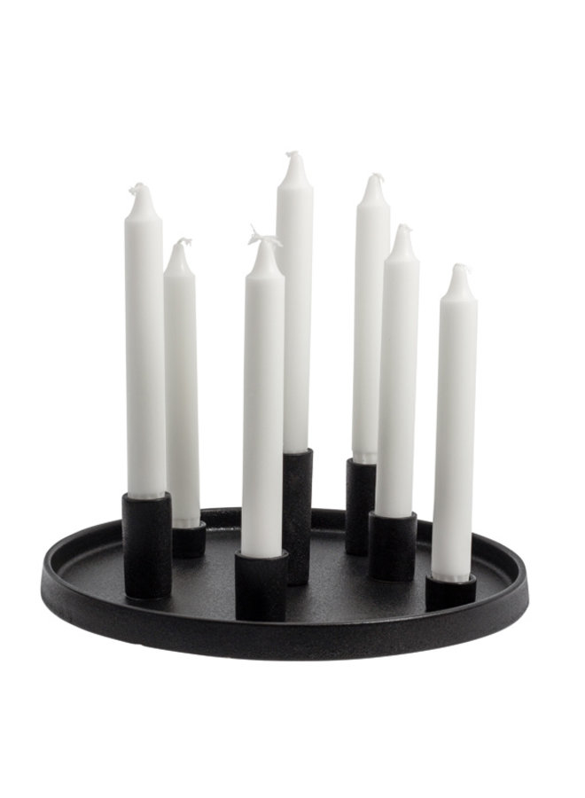 Lingsberg Glossy black candle plate