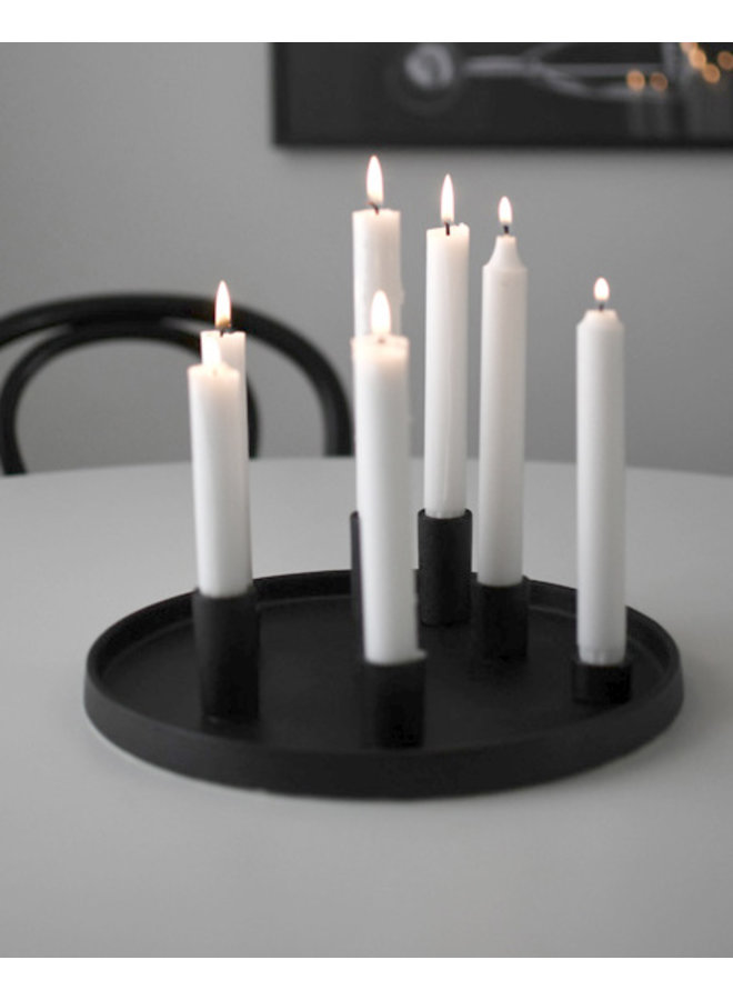 Lingsberg Glossy black candle plate