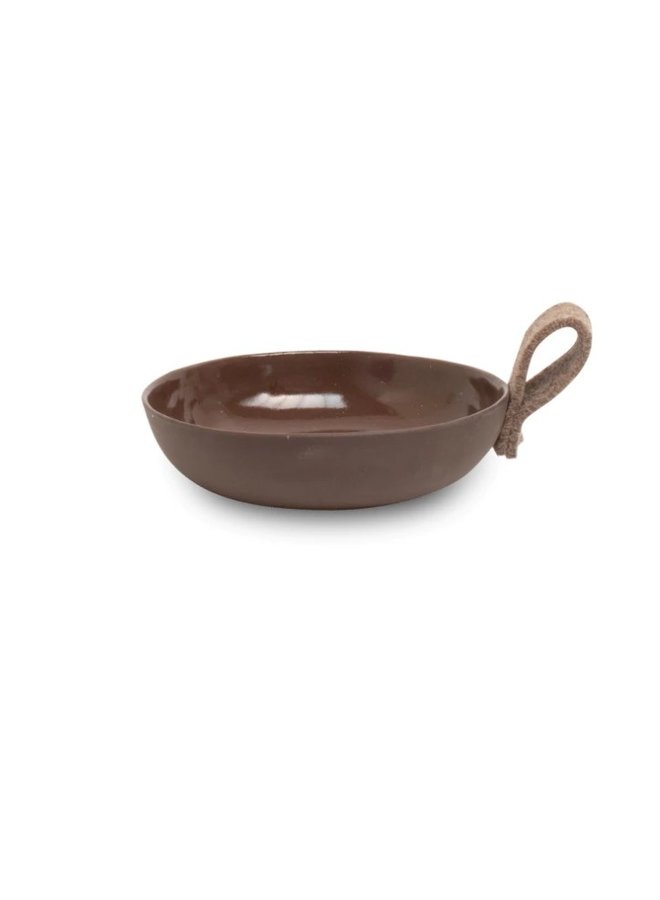 bowl 17 cm with felt loop - brown