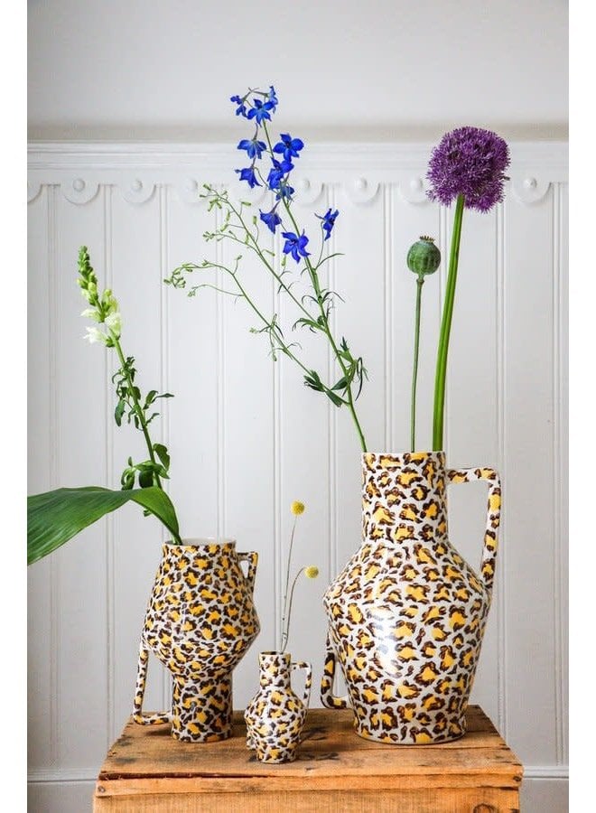 Handgeschilderde vaas 'Leopard' - medium