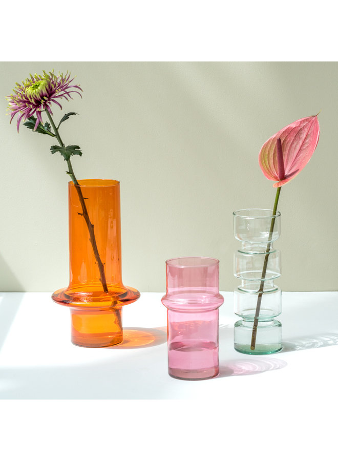 Vase recyled glass paprika