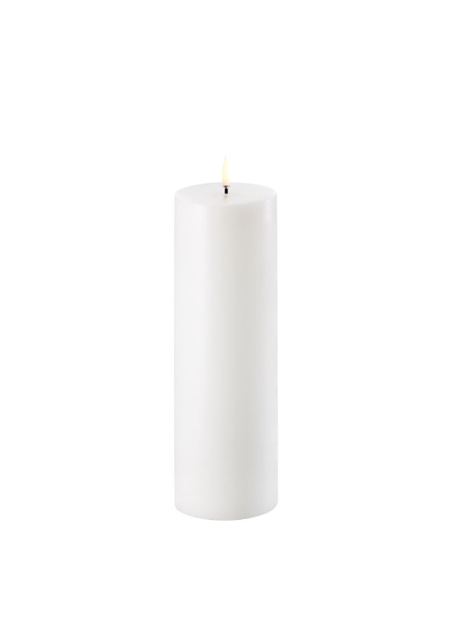LED pillar candle, Nordic white, Smooth, 7,3x22 cm