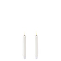 LED taper candle, Nordic white, Smooth, 2- pack, 2,3x15 cm