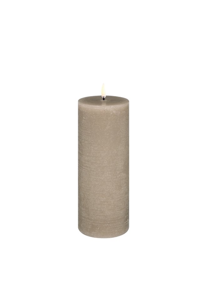 LED pillar candle, Sandstone, Rustic, 7,8x20 cm
