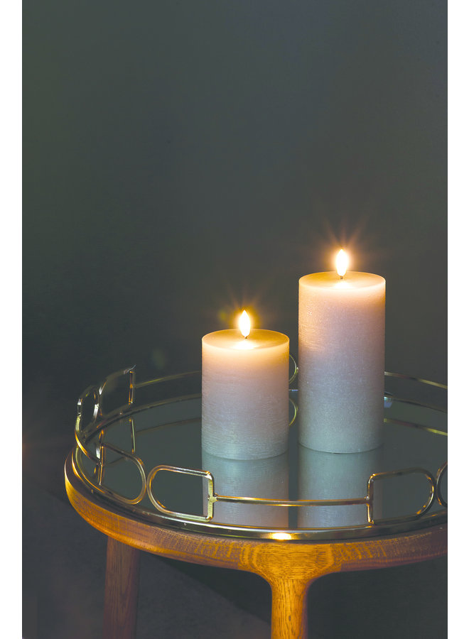 LED pillar candle, Sandstone, Rustic, 7,8x20 cm