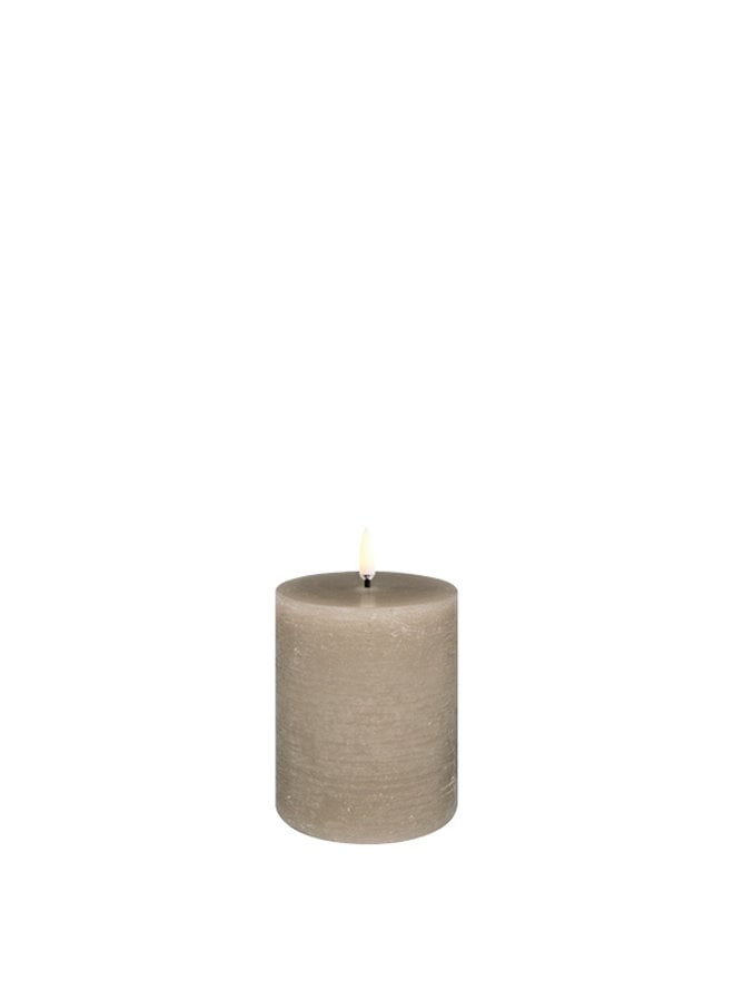 LED pillar candle, Sandstone, Rustic, 7,8x10 cm