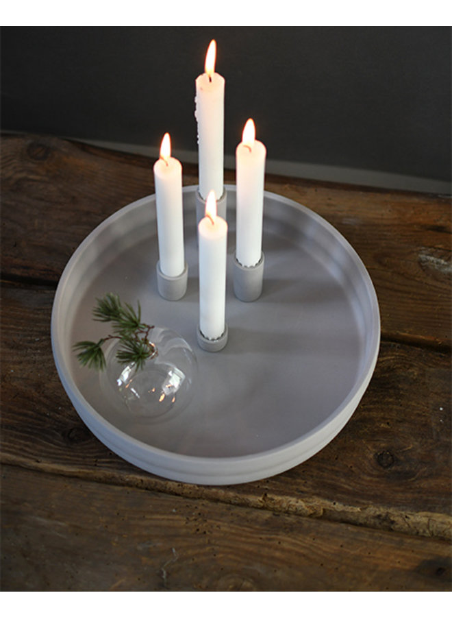 BOLMEN Light grey candlestick