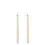 LED taper candle, Ivory, Smooth, 2-pack, 2,3x25 cm