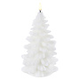 LED candle Christmas tree, Nordic white, Smooth, 11x18 cm
