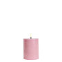 LED pillar candle, Dusty rose, Rustic, 7,8x10 cm