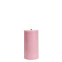 LED pillar candle, Dusty rose, Rustic, 7,8x15 cm