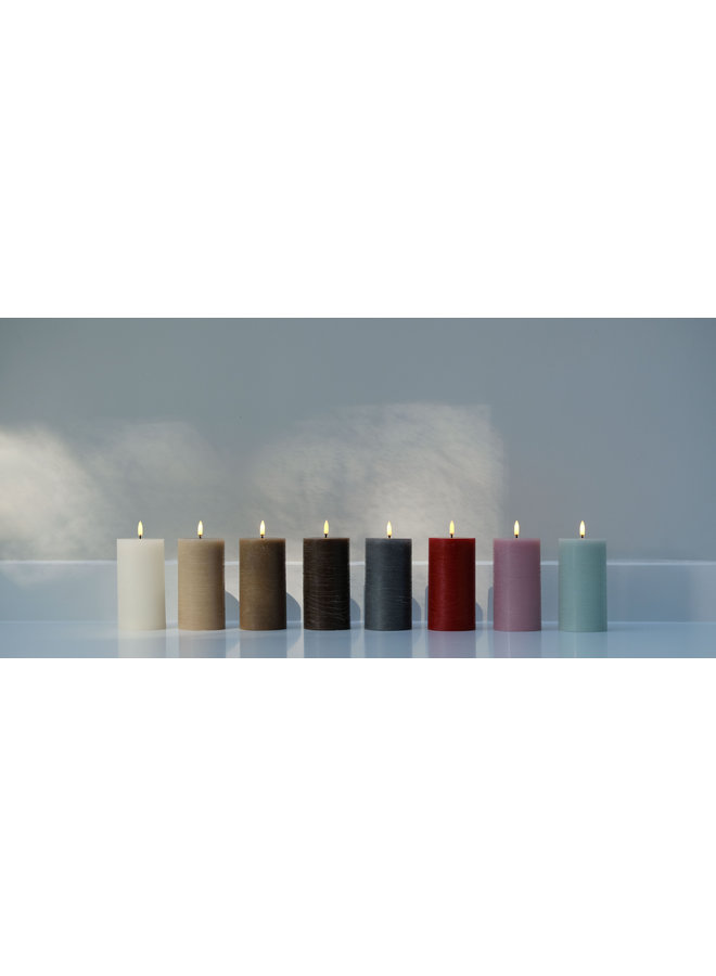 LED pillar candle, Forest black, Rustic, 7,8x10