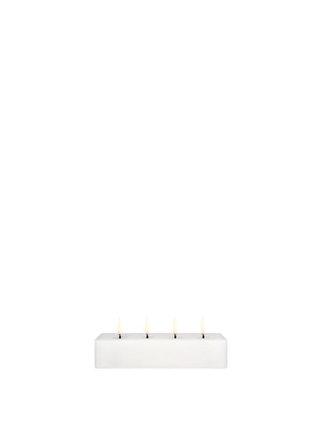 Quatrro block candle Nordic white