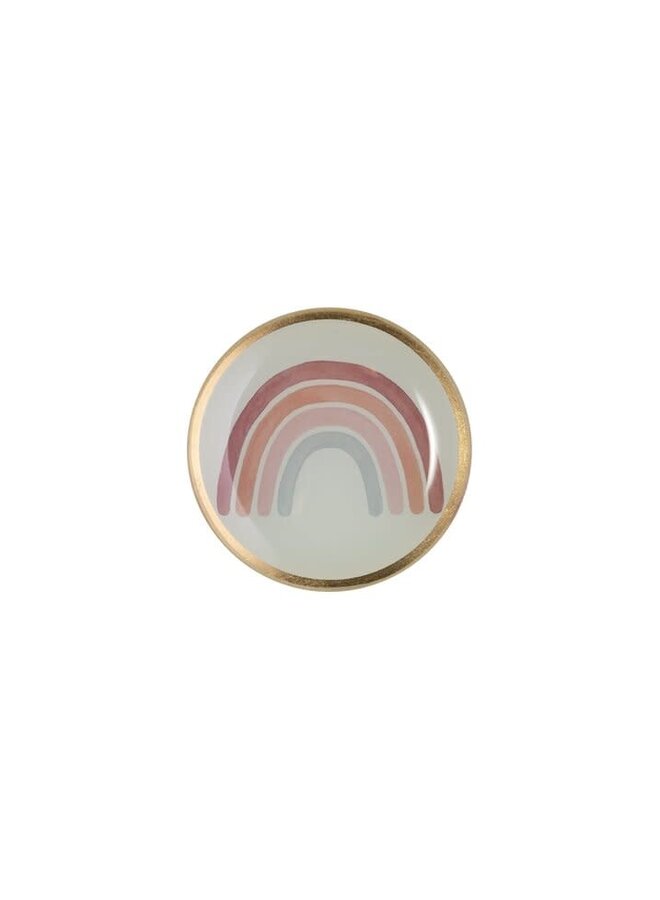 Love Plates, glass plate S, Rainbow, round, gray