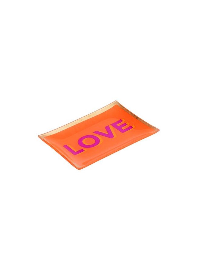 Love Plates, glassplate M, Love, orange