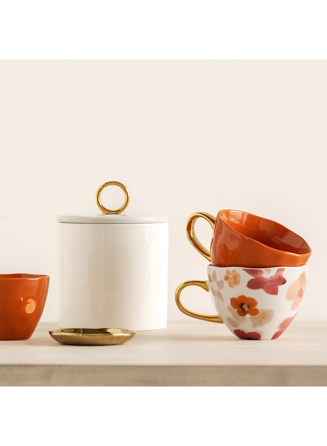 urban nature culture good morning cup cappuccino/tea burnt orange