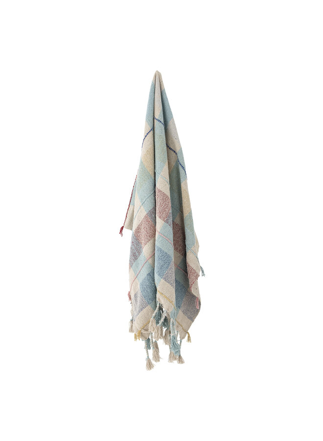 Mille Throw, Blue, Recycled Cotton 160x130cm